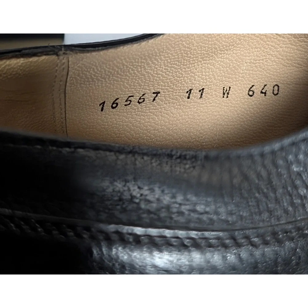 Gravati Arthur Beren Italy 16567 Black Pebbled Leather Apron Blucher Shoes 11 W